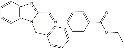 ethyl 4-{[(1-benzyl-1H-benzimidazol-2-yl)methylene]amino}benzoate Struktur