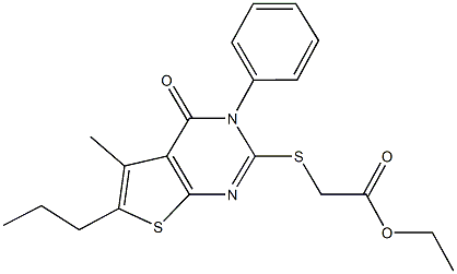 ethyl [(5-methyl-4-oxo-3-phenyl-6-propyl-3,4-dihydrothieno[2,3-d]pyrimidin-2-yl)sulfanyl]acetate Struktur