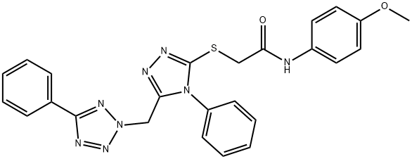 N-(4-methoxyphenyl)-2-({4-phenyl-5-[(5-phenyl-2H-tetraazol-2-yl)methyl]-4H-1,2,4-triazol-3-yl}sulfanyl)acetamide Struktur