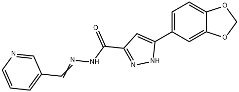 3-(1,3-benzodioxol-5-yl)-N'-(3-pyridinylmethylene)-1H-pyrazole-5-carbohydrazide Struktur