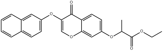 ethyl 2-{[3-(2-naphthyloxy)-4-oxo-4H-chromen-7-yl]oxy}propanoate Struktur