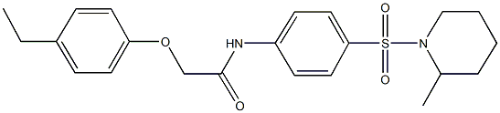 2-(4-ethylphenoxy)-N-{4-[(2-methyl-1-piperidinyl)sulfonyl]phenyl}acetamide Struktur