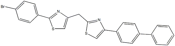 4-[1,1'-biphenyl]-4-yl-2-{[2-(4-bromophenyl)-1,3-thiazol-4-yl]methyl}-1,3-thiazole Struktur