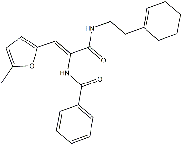 N-[1-({[2-(1-cyclohexen-1-yl)ethyl]amino}carbonyl)-2-(5-methyl-2-furyl)vinyl]benzamide Structure