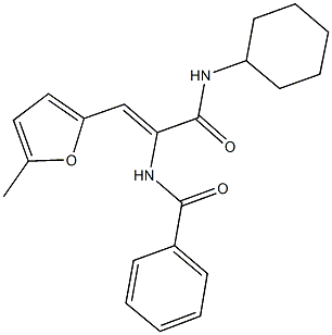 N-[1-[(cyclohexylamino)carbonyl]-2-(5-methyl-2-furyl)vinyl]benzamide Struktur