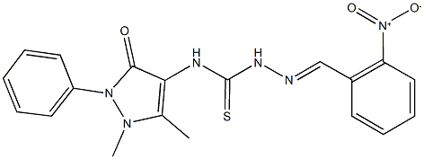 2-nitrobenzaldehyde N-(1,5-dimethyl-3-oxo-2-phenyl-2,3-dihydro-1H-pyrazol-4-yl)thiosemicarbazone Struktur