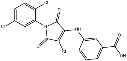 3-{[4-chloro-1-(2,5-dichlorophenyl)-2,5-dioxo-2,5-dihydro-1H-pyrrol-3-yl]amino}benzoic acid Struktur