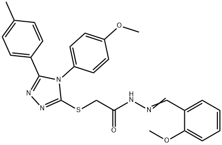 N'-(2-methoxybenzylidene)-2-{[4-(4-methoxyphenyl)-5-(4-methylphenyl)-4H-1,2,4-triazol-3-yl]sulfanyl}acetohydrazide Struktur