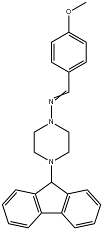 4-(9H-fluoren-9-yl)-N-(4-methoxybenzylidene)-1-piperazinamine Struktur