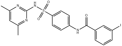 N-(4-{[(4,6-dimethylpyrimidin-2-yl)amino]sulfonyl}phenyl)-3-iodobenzamide Struktur