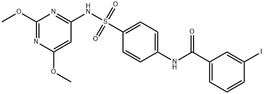 N-(4-{[(2,6-dimethoxypyrimidin-4-yl)amino]sulfonyl}phenyl)-3-iodobenzamide Struktur