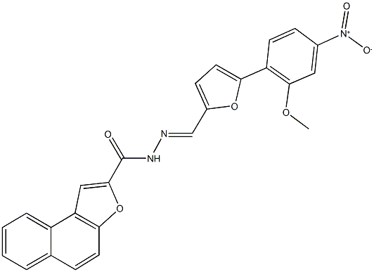 N'-[(5-{4-nitro-2-methoxyphenyl}-2-furyl)methylene]naphtho[2,1-b]furan-2-carbohydrazide Struktur