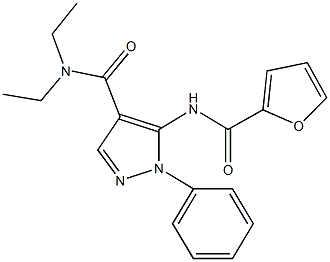 N,N-diethyl-5-(2-furoylamino)-1-phenyl-1H-pyrazole-4-carboxamide Struktur