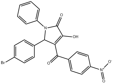 5-(4-bromophenyl)-3-hydroxy-4-{4-nitrobenzoyl}-1-phenyl-1,5-dihydro-2H-pyrrol-2-one Struktur