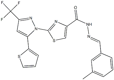 N'-(3-methylbenzylidene)-2-[5-(2-thienyl)-3-(trifluoromethyl)-1H-pyrazol-1-yl]-1,3-thiazole-4-carbohydrazide Struktur