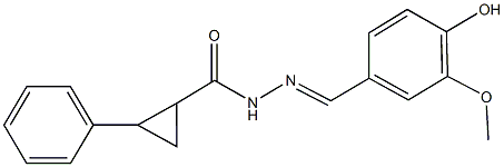 N'-(4-hydroxy-3-methoxybenzylidene)-2-phenylcyclopropanecarbohydrazide Struktur