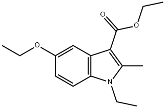 ethyl 5-ethoxy-1-ethyl-2-methyl-1H-indole-3-carboxylate Struktur