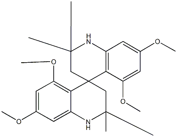 5,5',7,7'-tetramethoxy-2,2,2',2'-tetramethyl-1,1',2,2',3,3',4,4'-octahydro-4,4'-spirobiquinoline Struktur