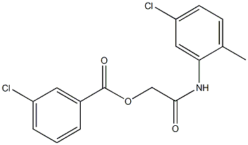 2-(5-chloro-2-methylanilino)-2-oxoethyl3-chlorobenzoate Struktur