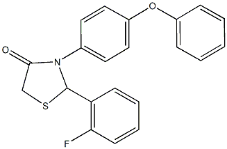 2-(2-fluorophenyl)-3-(4-phenoxyphenyl)-1,3-thiazolidin-4-one Struktur