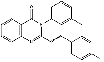 2-[2-(4-fluorophenyl)vinyl]-3-(3-methylphenyl)-4(3H)-quinazolinone Struktur