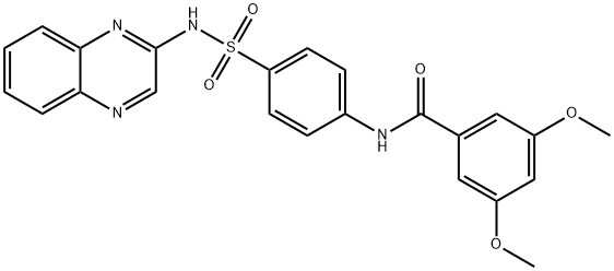 3,5-dimethoxy-N-{4-[(2-quinoxalinylamino)sulfonyl]phenyl}benzamide Struktur