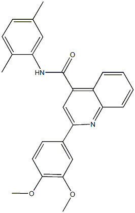 2-(3,4-dimethoxyphenyl)-N-(2,5-dimethylphenyl)-4-quinolinecarboxamide Struktur