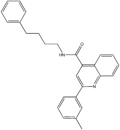 2-(3-methylphenyl)-N-(4-phenylbutyl)-4-quinolinecarboxamide Struktur