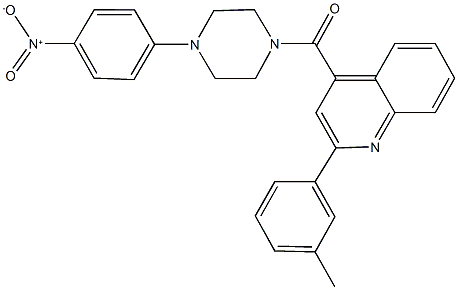 4-[(4-{4-nitrophenyl}-1-piperazinyl)carbonyl]-2-(3-methylphenyl)quinoline Struktur