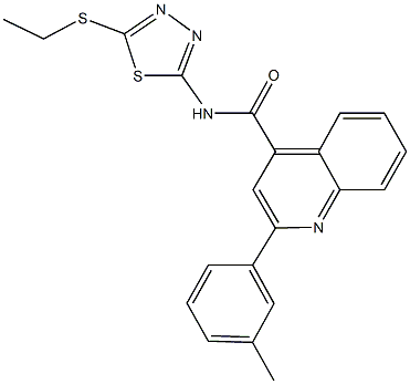 N-[5-(ethylsulfanyl)-1,3,4-thiadiazol-2-yl]-2-(3-methylphenyl)-4-quinolinecarboxamide Struktur