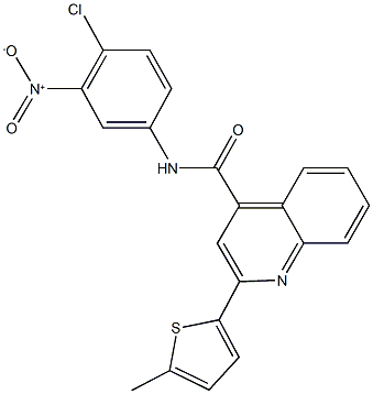 N-{4-chloro-3-nitrophenyl}-2-(5-methyl-2-thienyl)-4-quinolinecarboxamide Struktur