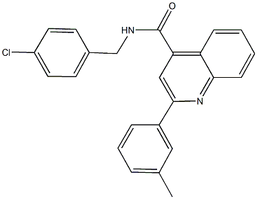 N-(4-chlorobenzyl)-2-(3-methylphenyl)-4-quinolinecarboxamide Struktur