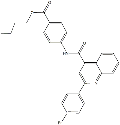 butyl 4-({[2-(4-bromophenyl)-4-quinolinyl]carbonyl}amino)benzoate Struktur