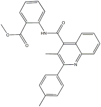 methyl 2-({[3-methyl-2-(4-methylphenyl)-4-quinolinyl]carbonyl}amino)benzoate Struktur