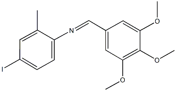 4-iodo-2-methyl-N-(3,4,5-trimethoxybenzylidene)aniline Struktur