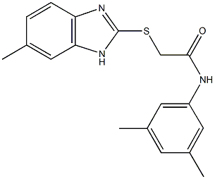 N-(3,5-dimethylphenyl)-2-[(6-methyl-1H-benzimidazol-2-yl)sulfanyl]acetamide Struktur