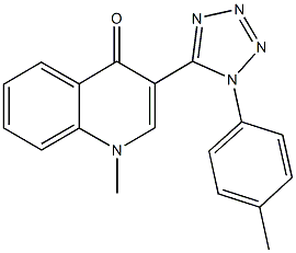 1-methyl-3-[1-(4-methylphenyl)-1H-tetraazol-5-yl]-4(1H)-quinolinone Struktur