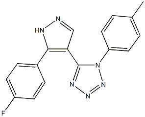 5-[5-(4-fluorophenyl)-1H-pyrazol-4-yl]-1-(4-methylphenyl)-1H-tetraazole Struktur