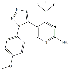 5-{1-[4-(methyloxy)phenyl]-1H-tetraazol-5-yl}-4-(trifluoromethyl)pyrimidin-2-amine Struktur