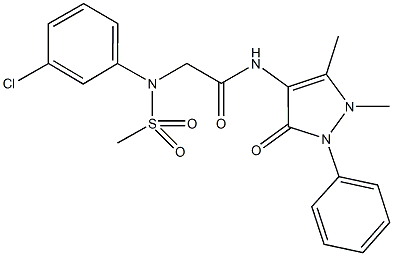 2-[3-chloro(methylsulfonyl)anilino]-N-(1,5-dimethyl-3-oxo-2-phenyl-2,3-dihydro-1H-pyrazol-4-yl)acetamide Struktur