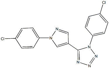 1-(4-chlorophenyl)-5-[1-(4-chlorophenyl)-1H-pyrazol-4-yl]-1H-tetraazole Struktur