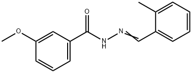 3-methoxy-N'-(2-methylbenzylidene)benzohydrazide Struktur