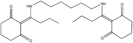 2-{1-[(6-{[1-(2,6-dioxocyclohexylidene)butyl]amino}hexyl)amino]butylidene}-1,3-cyclohexanedione Struktur