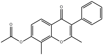 2,8-dimethyl-4-oxo-3-phenyl-4H-chromen-7-yl acetate Struktur