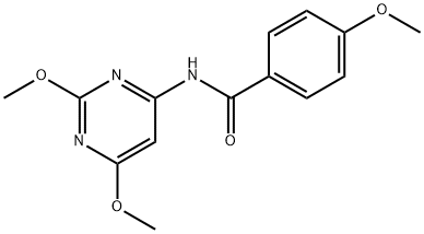 N-(2,6-dimethoxy-4-pyrimidinyl)-4-methoxybenzamide Struktur