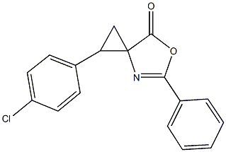 1-(4-chlorophenyl)-5-phenyl-6-oxa-4-azaspiro[2.4]hept-4-en-7-one Struktur