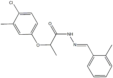 2-(4-chloro-3-methylphenoxy)-N'-(2-methylbenzylidene)propanohydrazide Struktur