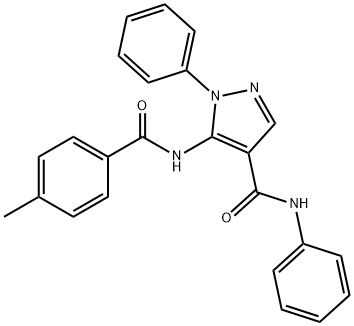 5-[(4-methylbenzoyl)amino]-N,1-diphenyl-1H-pyrazole-4-carboxamide Struktur