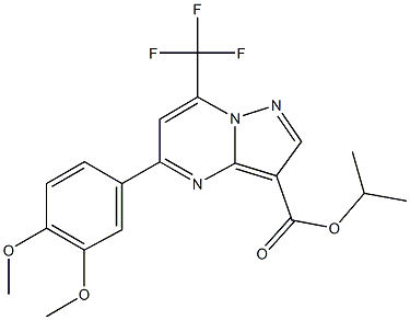 isopropyl 5-(3,4-dimethoxyphenyl)-7-(trifluoromethyl)pyrazolo[1,5-a]pyrimidine-3-carboxylate Struktur