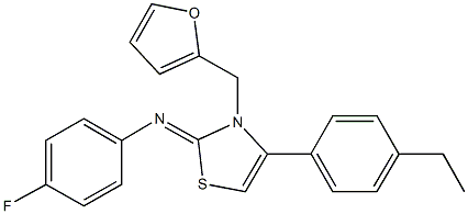 N-(4-(4-ethylphenyl)-3-(2-furylmethyl)-1,3-thiazol-2(3H)-ylidene)-N-(4-fluorophenyl)amine Struktur